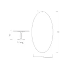 Eero Saarinen Tulip Table H 74 med oval top i Arabescato-marmor fremstillet i Italien - Scarlet Viadurini