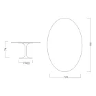 Eero Saarinen Tulip Table H 74 med oval top i Arabescato-marmor fremstillet i Italien - Scarlet Viadurini