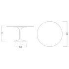 Eero Saarinen Tulip Table H 74 med rund top i guld calacatta-marmor - Scarlet Viadurini