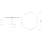 Eero Saarinen Tulip Table H 74 med rund top i Carrara Statuarietto-marmor - Scarlet Viadurini