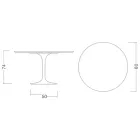 Eero Saarinen Tulip Table H 74 med rund top i Emperador Dark Marble - Scarlet Viadurini