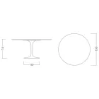 Eero Saarinen Tulip Table H 74 med rund top i Emperador Dark Marble - Scarlet Viadurini