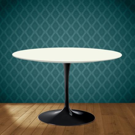 Eero Saarinen Tulip-bord H 74 i Moonè-keramik, fremstillet i Italien - Skarlagenrød Viadurini