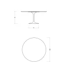 Tulipbord Eero Saarinen H 74 i keramik Morpheus fremstillet i Italien - Skarlagenrød Viadurini