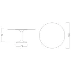 Eero Saarinen Tulip Table H 74 i mørk Emperador-marmor fremstillet i Italien - Scarlet Viadurini