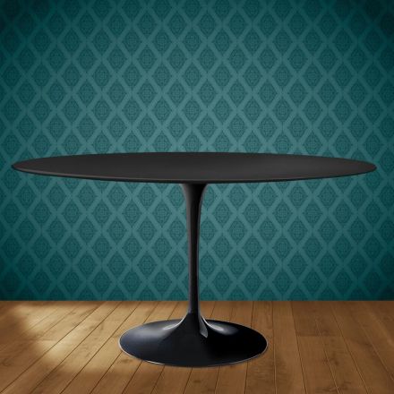 Eero Saarinen Tulipbord H 74 Ovalt i Domoos Keramik Fremstillet i Italien - Skarlagenrød Viadurini