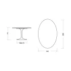 Tulipbord Eero Saarinen H 74 ovalt i keramik Entzo fremstillet i Italien - skarlagenrød Viadurini
