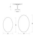 Tulipbord Eero Saarinen H 74 ovalt i keramik Rem Lavet i Italien - Skarlagenrød Viadurini
