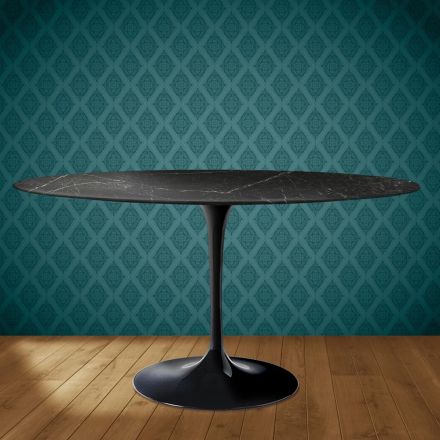 Eero Saarinen Tulipbord H 74 Ovalt i Somnia Keramik Lavet i Italien - Skarlagenrød Viadurini