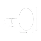 Tulip Table Eero Saarinen H 74 Oval i sort flydende laminat fremstillet i Italien - Scarlet Viadurini