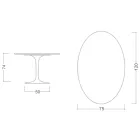 Tulip Table Eero Saarinen H 74 Oval i sort flydende laminat fremstillet i Italien - Scarlet Viadurini