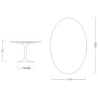 Tulip Table Eero Saarinen H 74 Oval i sort flydende laminat fremstillet i Italien - Scarlet Viadurini