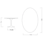Eero Saarinen Tulip Table H 74 Oval i mørk Emperador-marmor fremstillet i Italien - Scarlet Viadurini