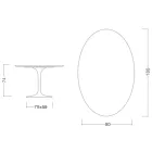 Eero Saarinen Tulip Table H 74 Oval i mørk Emperador-marmor fremstillet i Italien - Scarlet Viadurini