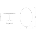 Eero Saarinen Tulip Table H 74 Oval i sort Marquinia-marmor fremstillet i Italien - Scarlet Viadurini