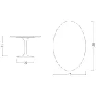 Eero Saarinen Tulip Table H 74 Oval i sort Marquinia-marmor fremstillet i Italien - Scarlet Viadurini