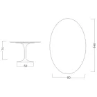 Eero Saarinen Tulip Table H 74 Oval i sort Marquinia-marmor fremstillet i Italien - Scarlet Viadurini