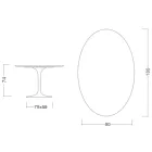 Eero Saarinen H 74 Oval Tulip Table i grøn Alpi-marmor fremstillet i Italien - Scarlet Viadurini