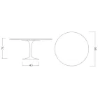 Eero Saarinen H 74 Rundt tulipanbord i sort flydende laminat fremstillet i Italien - Scarlet Viadurini