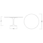 Tulip Table Eero Saarinen H 74 Round i Arabescato-marmor fremstillet i Italien - Scarlet Viadurini