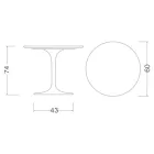 Tulip Table Eero Saarinen H 74 Round i Arabescato-marmor fremstillet i Italien - Scarlet Viadurini