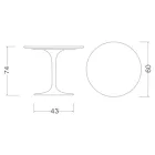 Eero Saarinen Tulip Table H 74 Round i mørk Emperador-marmor fremstillet i Italien - Scarlet Viadurini