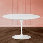 Tulip Table Eero Sarinen H 73 med hvid flydende laminat MDF-plade - Scarlet Viadurini