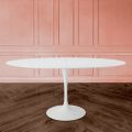 Eero Saarinen Tulip Table H 74 Oval Extendable i hvid flydende laminat - Scarlet
