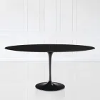 Tulip Table Eero Sarinen H 73 Oval Extendable i sort flydende laminat - Scarlet Viadurini