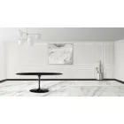 Tulip Table Eero Sarinen H 73 Oval Extendable i sort flydende laminat - Scarlet Viadurini