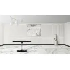 Tulip Table Eero Sarinen H 73 Oval Extendable i sort flydende laminat - Scarlet Viadurini