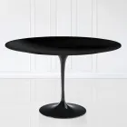 Tulip Table Eero Sarinen H 73 Oval i sort flydende laminat fremstillet i Italien - Scarlet Viadurini