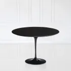 Tulip Table Saarinen H 73 Extendable i sort flydende laminat fremstillet i Italien - Scarlet Viadurini