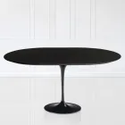 Tulip Table Saarinen H 73 Extendable i sort flydende laminat fremstillet i Italien - Scarlet Viadurini