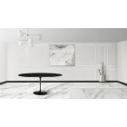 Tulip Table Saarinen H 73 Extendable i sort flydende laminat fremstillet i Italien - Scarlet Viadurini