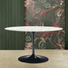 Tulip Table Saarinen H 73 med oval top i Carrara-marmor lavet i Italien - Scarlet Viadurini