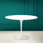 Tulip Saarinen H 73 rundt bord i absolut hvid keramik Made in Italy - Scarlet Viadurini