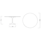 Tulip Table Saarinen H 73 Round Ceramic Invisible Select Made in Italy - Scarlet Viadurini