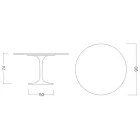 Tulip Table Saarinen H 73 Round Ceramic Invisible Select Made in Italy - Scarlet Viadurini