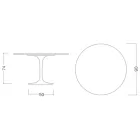 Tulipanbord Saarinen H 73 Rundt i keramik Marquinia Made in Italy - Scarlet Viadurini