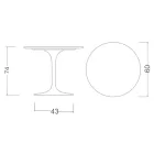 Tulip Table Saarinen H 73 Round i absolut sort keramik fremstillet i Italien - Scarlet Viadurini