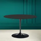 Tulipanbord Saarinen H 73 Rundt i sort keramik Soft Made in Italy - Scarlet Viadurini