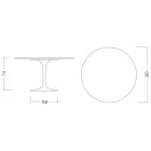 Tulipanbord Saarinen H 73 Round i statuarisk keramik med fuld åre lavet i Italien - Scarlet Viadurini