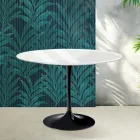 Saarinen Tulip-bord H 74 cm i blank hvid Florim-keramik - Skarlagenrød Viadurini