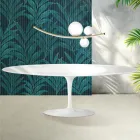 Saarinen Tulip-bord H 74 cm i blank hvid Florim-keramik - Skarlagenrød Viadurini