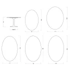Saarinen Tulip-bord H 74 cm i blank hvid Florim-keramik - Skarlagenrød Viadurini