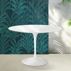 Saarinen Tulip-bord H 74 cm i blank hvid Florim-keramik - Skarlagenrød Viadurini