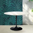 Saarinen Tulip-bord H 74 cm i Florim Calacatta guldglans keramik - Skarlagenrød Viadurini
