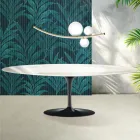 Saarinen Tulip-bord H 74 cm i Florim Calacatta guldglans keramik - Skarlagenrød Viadurini
