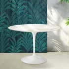 Saarinen Tulip-bord H 74 cm i Florim Calacatta guldglans keramik - Skarlagenrød Viadurini